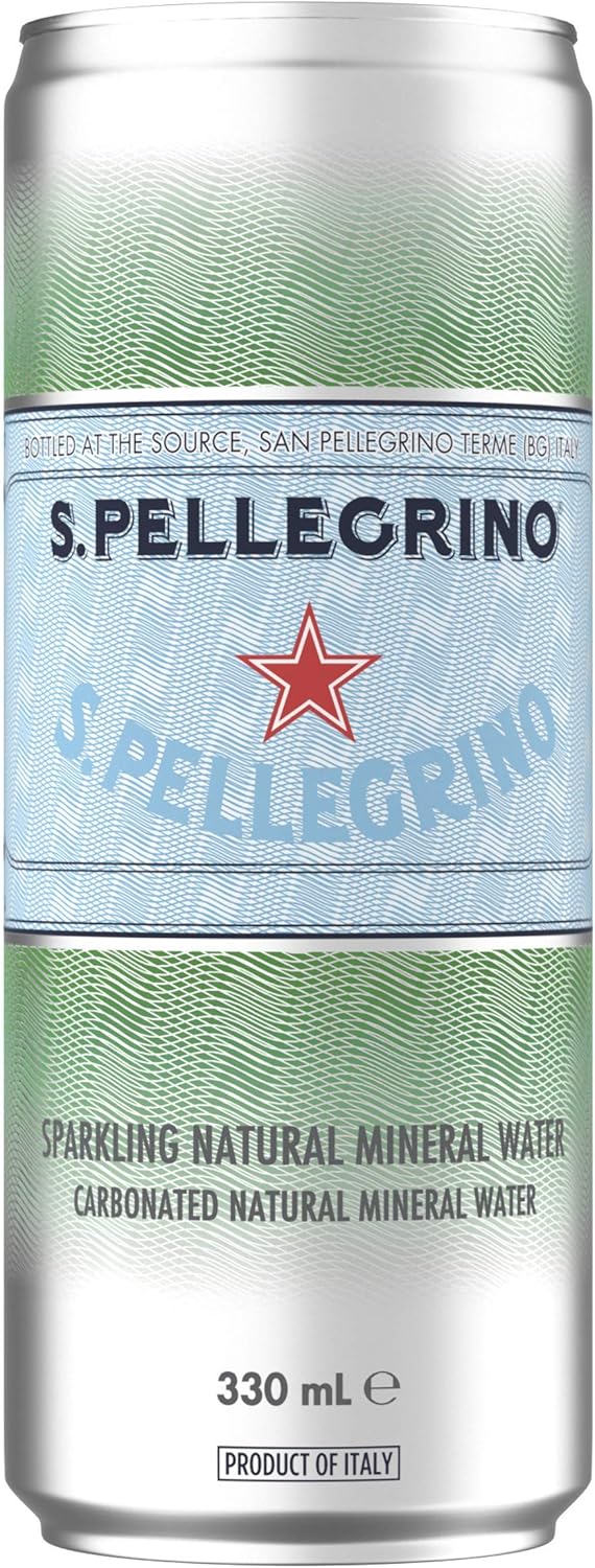 San Pellegrino Sparkling Natural Mineral Water Can, 24 x 330 mL [x2]