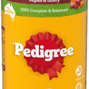 Pedigree Adult Wet Dog Food with Beef, Vegies & Gravy Casserole 1.2kg Can, 12 Pack [x2]