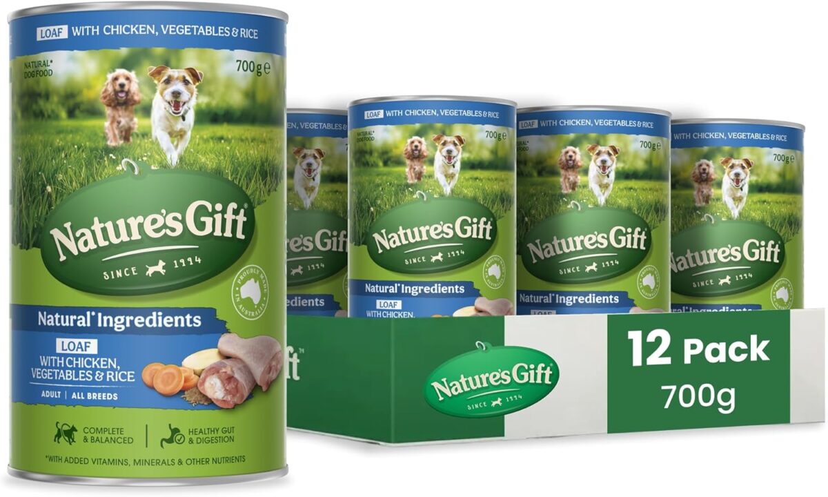 Nature's Gift Adult Wet Dog Food Loaf with Chicken, Rice & Vegetables 12x700g [x3]
