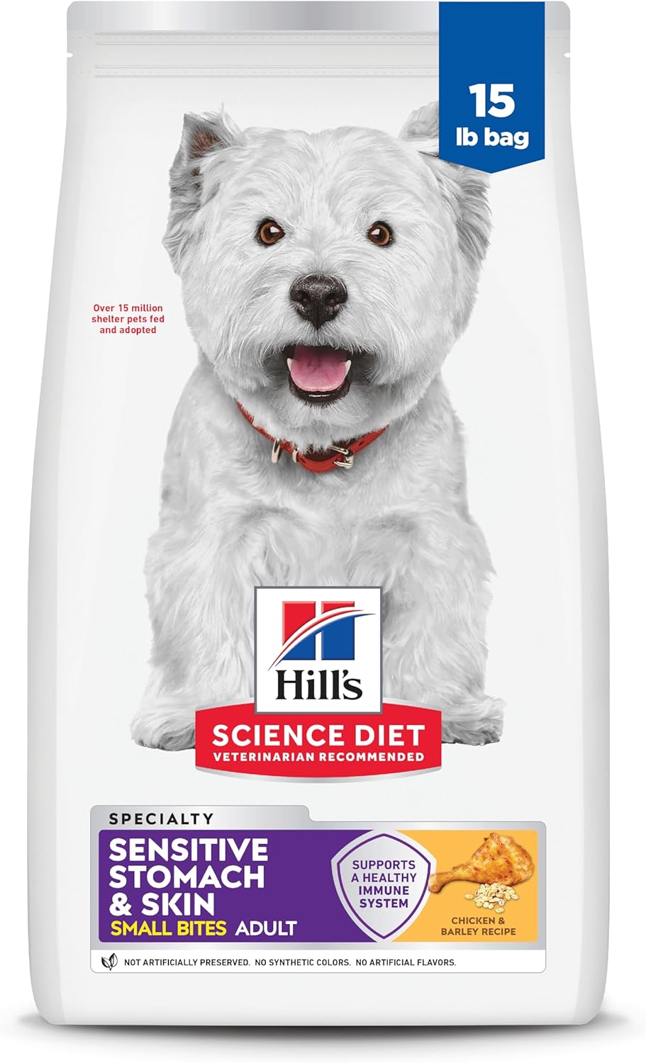Hill's Science Diet Sensitive Stomach & Skin Adult Small Bites, Chicken Recipe, Dry Dog Food, 6.8kg Bag