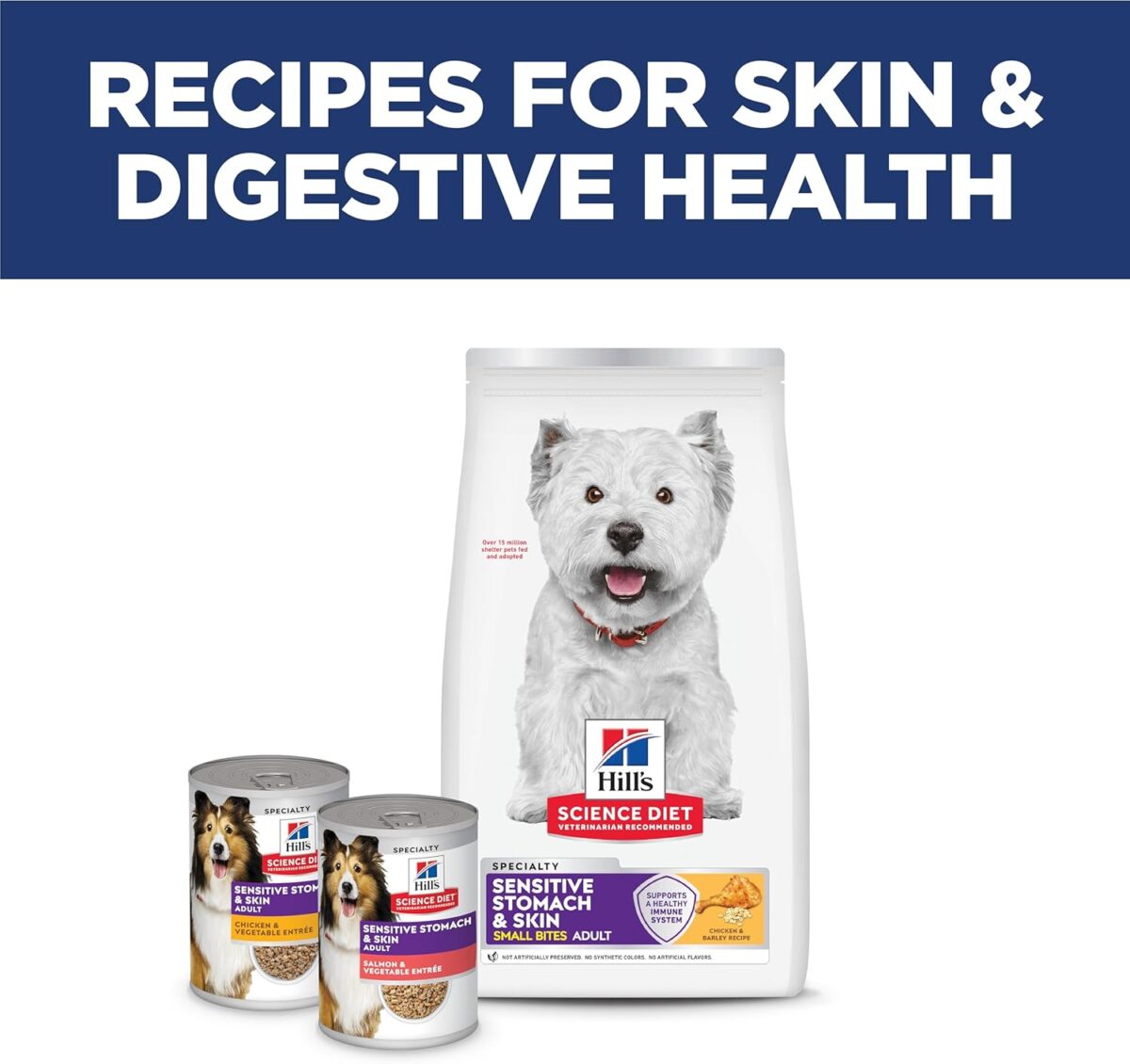 Hill's Science Diet Sensitive Stomach & Skin Adult Small Bites, Chicken Recipe, Dry Dog Food, 6.8kg Bag