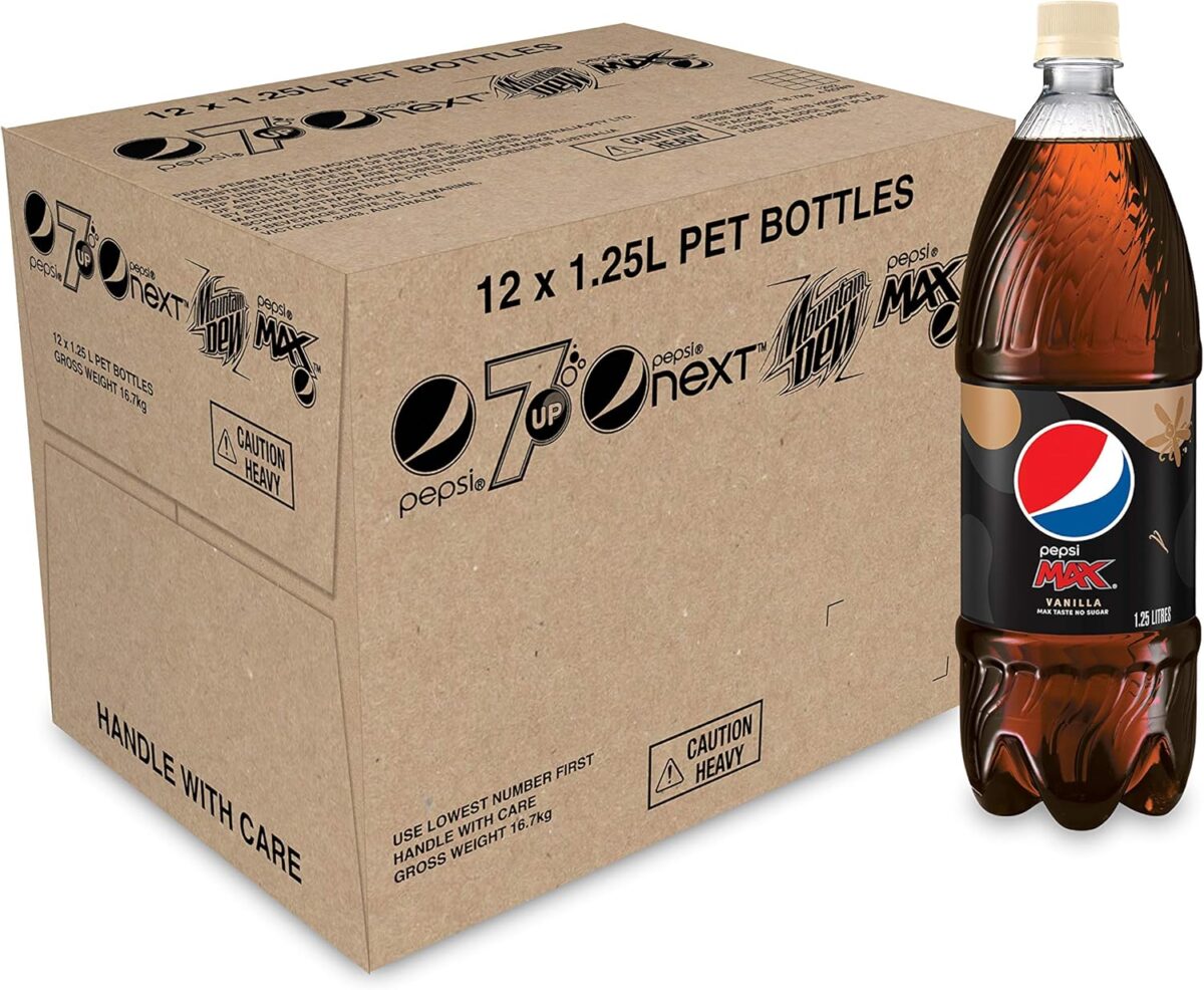 Pepsi Max Vanilla Zero Sugar Cola 12 x 1.25L [x3]