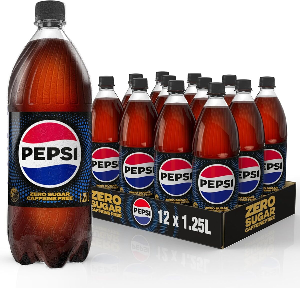 Pepsi Light Caffeine Free Cola Soft Drink, 12 x 1.25L [x3]