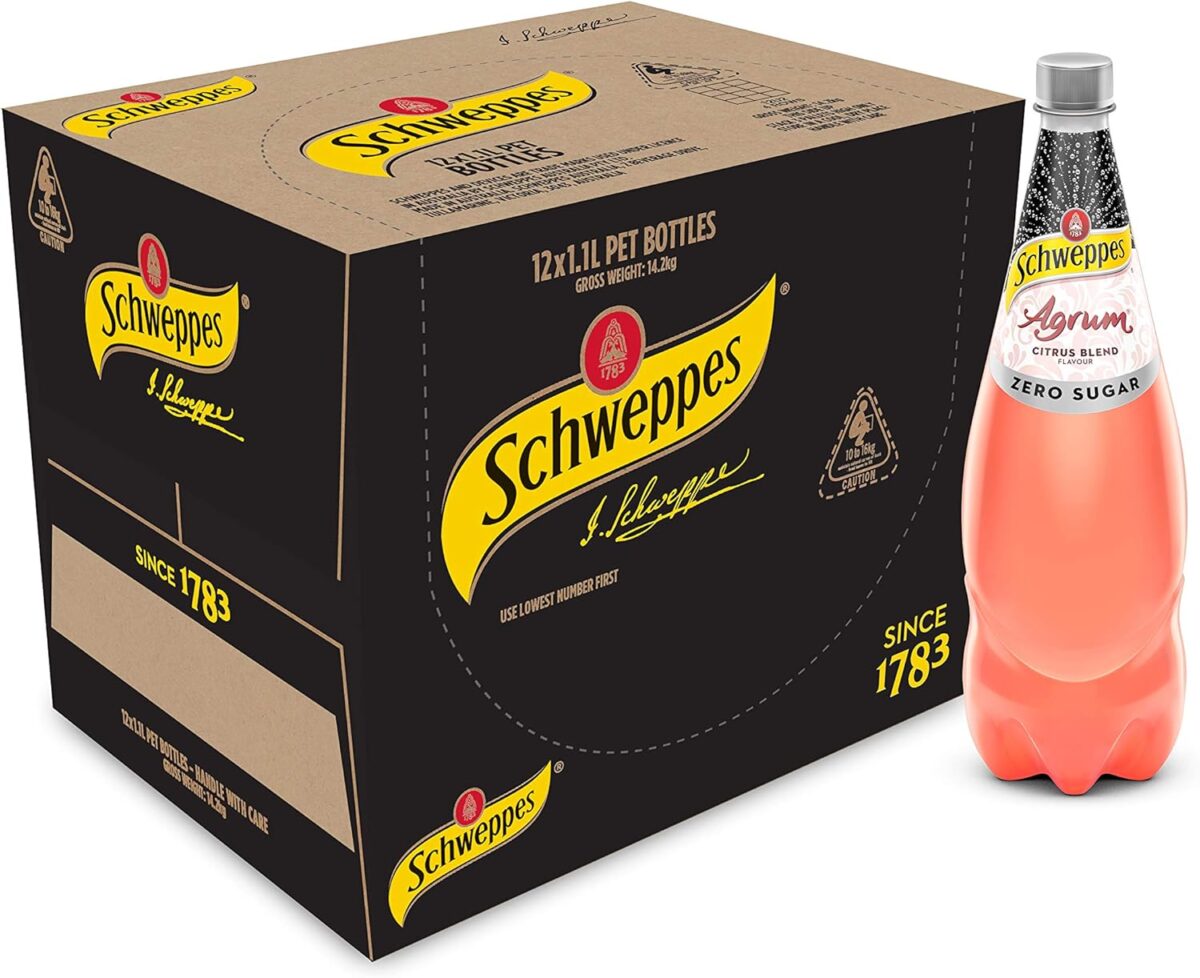 Schweppes Agrum Citrus Zero Sugar 12 x 1.1L [x3]