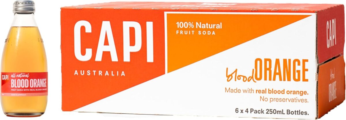 CAPI Fruit Blood Orange Soda 250ml x 24 [x2]