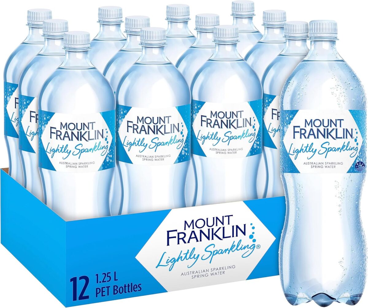 Mount Franklin Lightly Sparkling Water Natural Multipack 12 x 1.25L [x3]