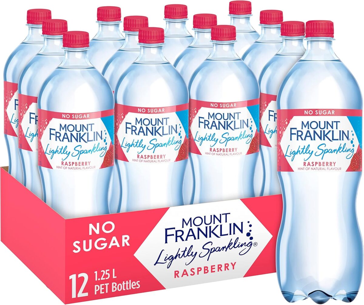 Mount Franklin Lightly Sparkling Water Natural Multipack 12 x 1.25L [x3]