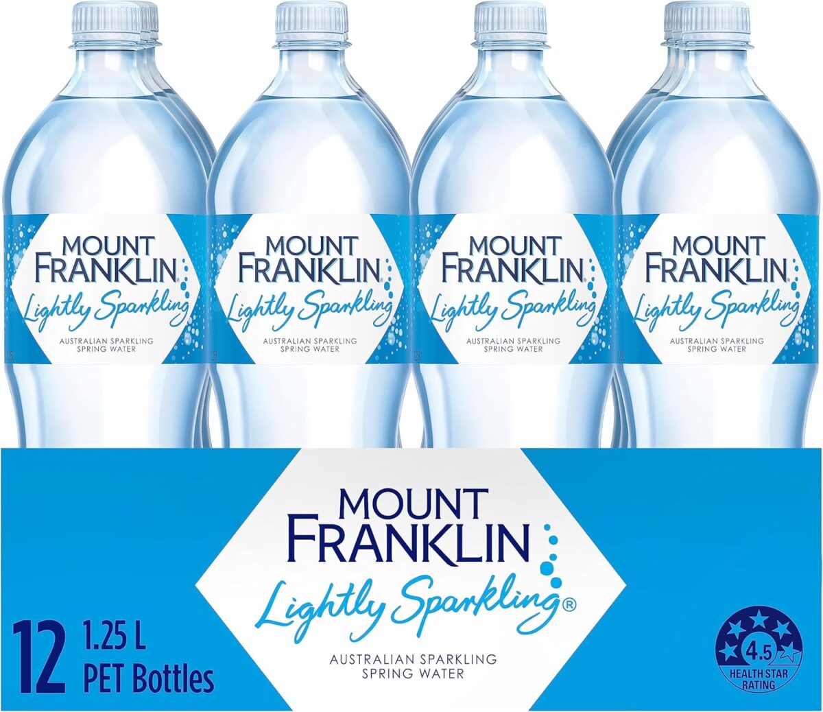 Mount Franklin Lightly Sparkling Water Natural Multipack 12 x 1.25L [x3]