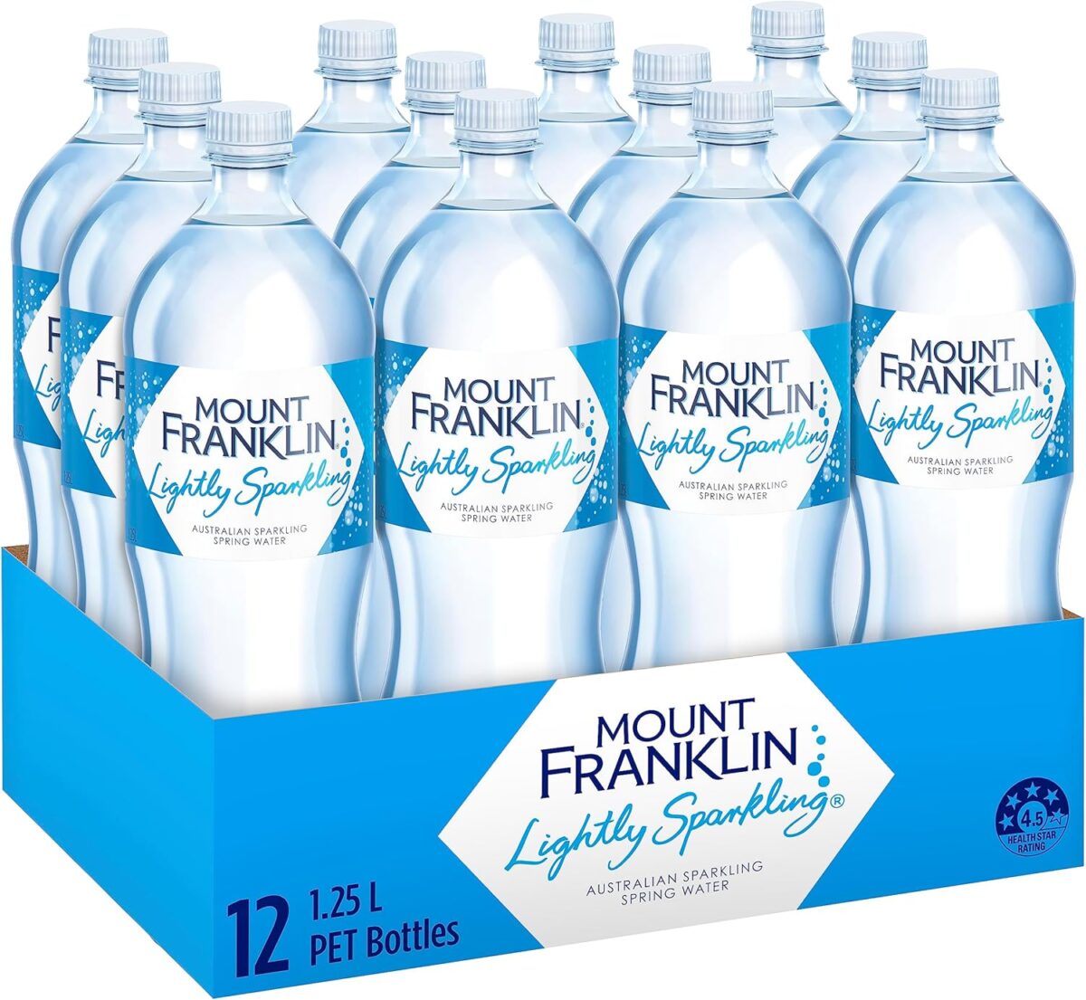 Mount Franklin Lightly Sparkling Water Natural Multipack 12 x 1.25L [x3]