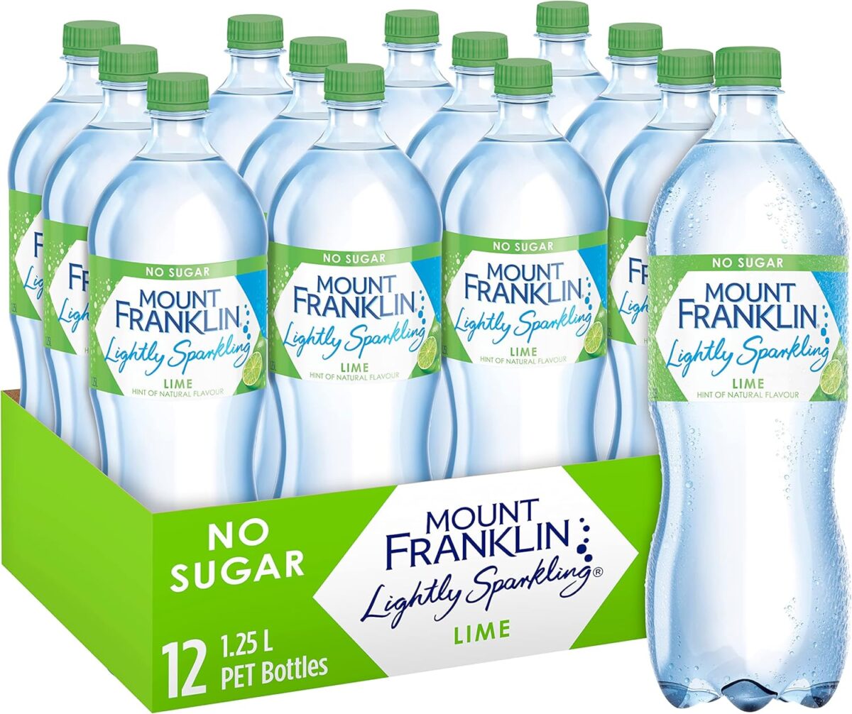 Mount Franklin Lightly Sparkling Water Natural Multipack 12 x 1.25L [x3]