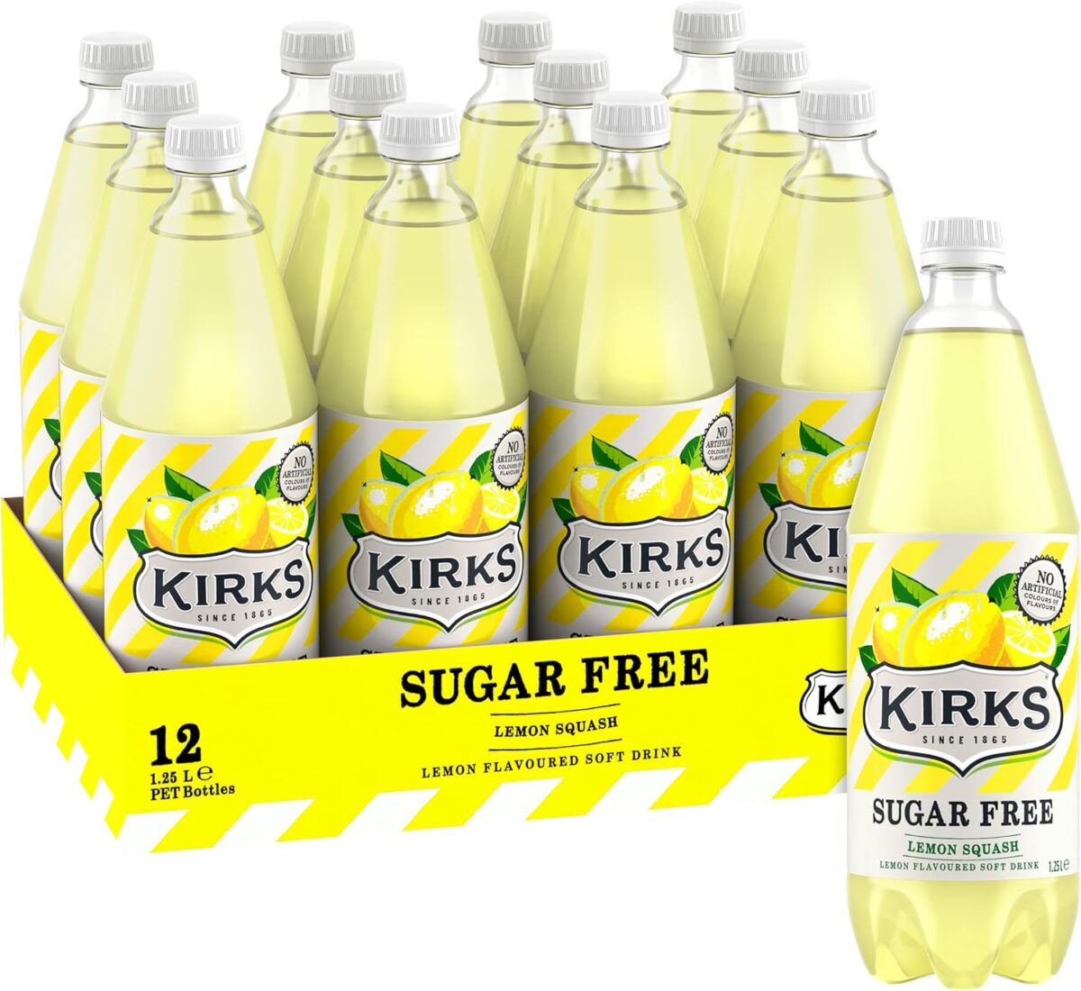 Kirks Sugar Free Lemonade 12 x 1.25L [x3]