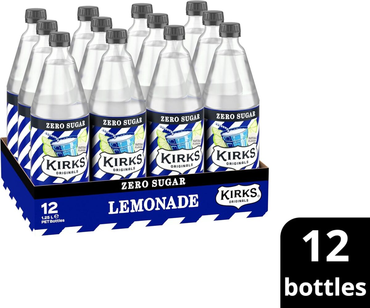 Kirks Sugar Free Lemonade 12 x 1.25L [x3]