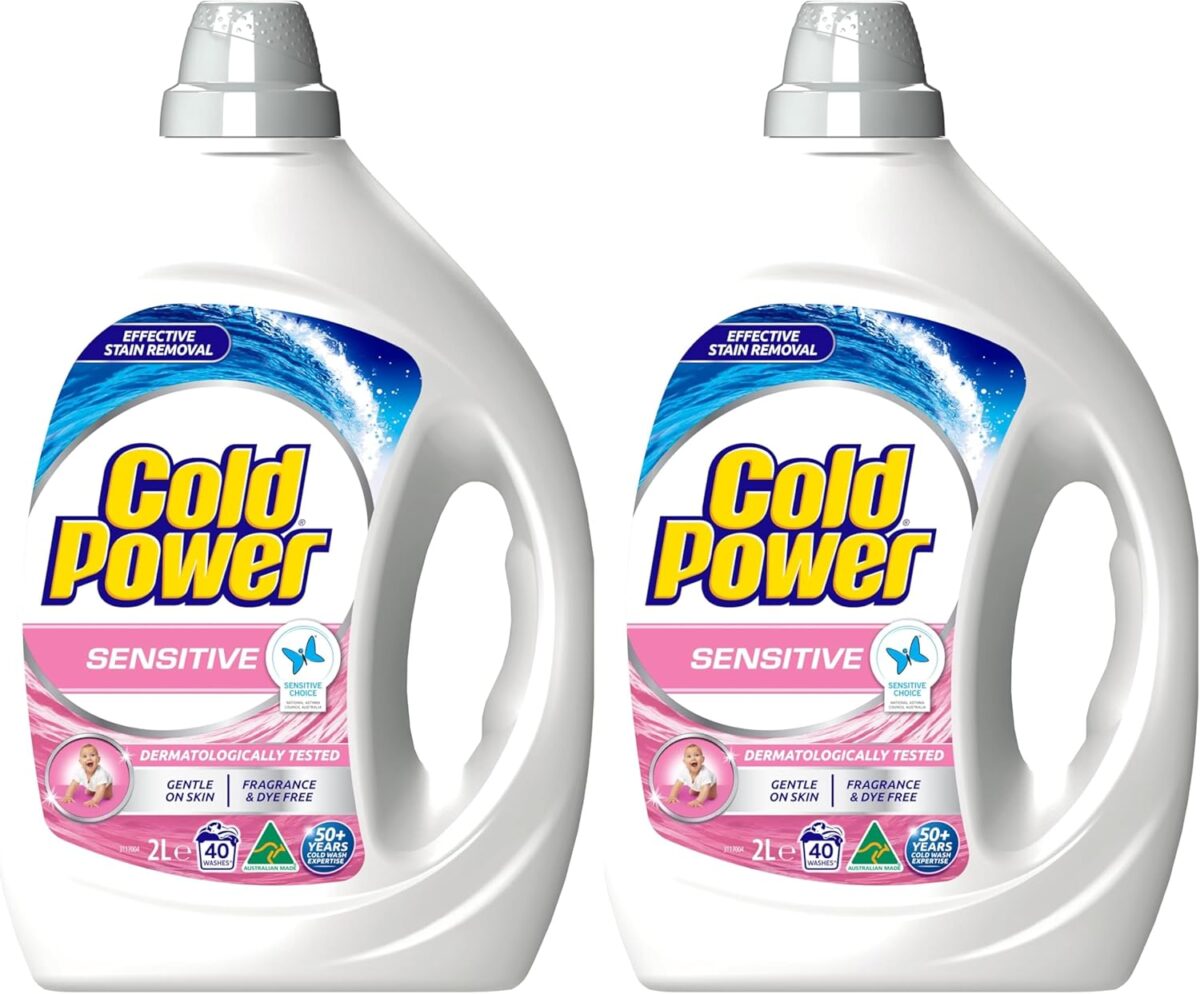 Cold Power Sensitive Pure Clean Washing Liquid Laundry Detergent 2 Litre [x5]
