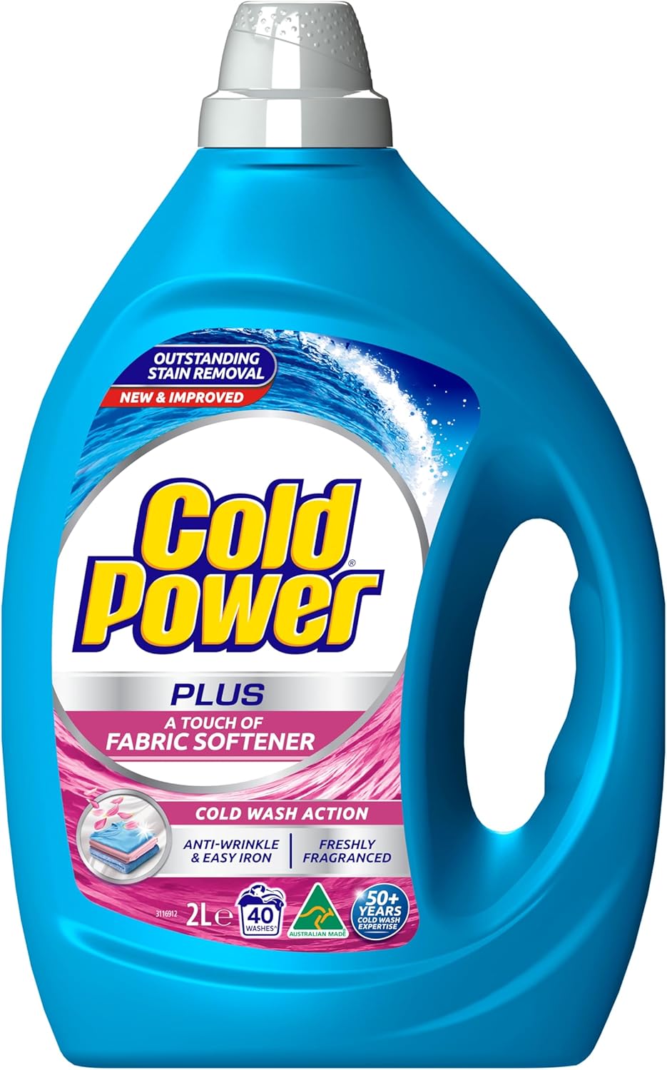 Cold Power Sensitive Pure Clean Washing Liquid Laundry Detergent 2 Litre [x5]