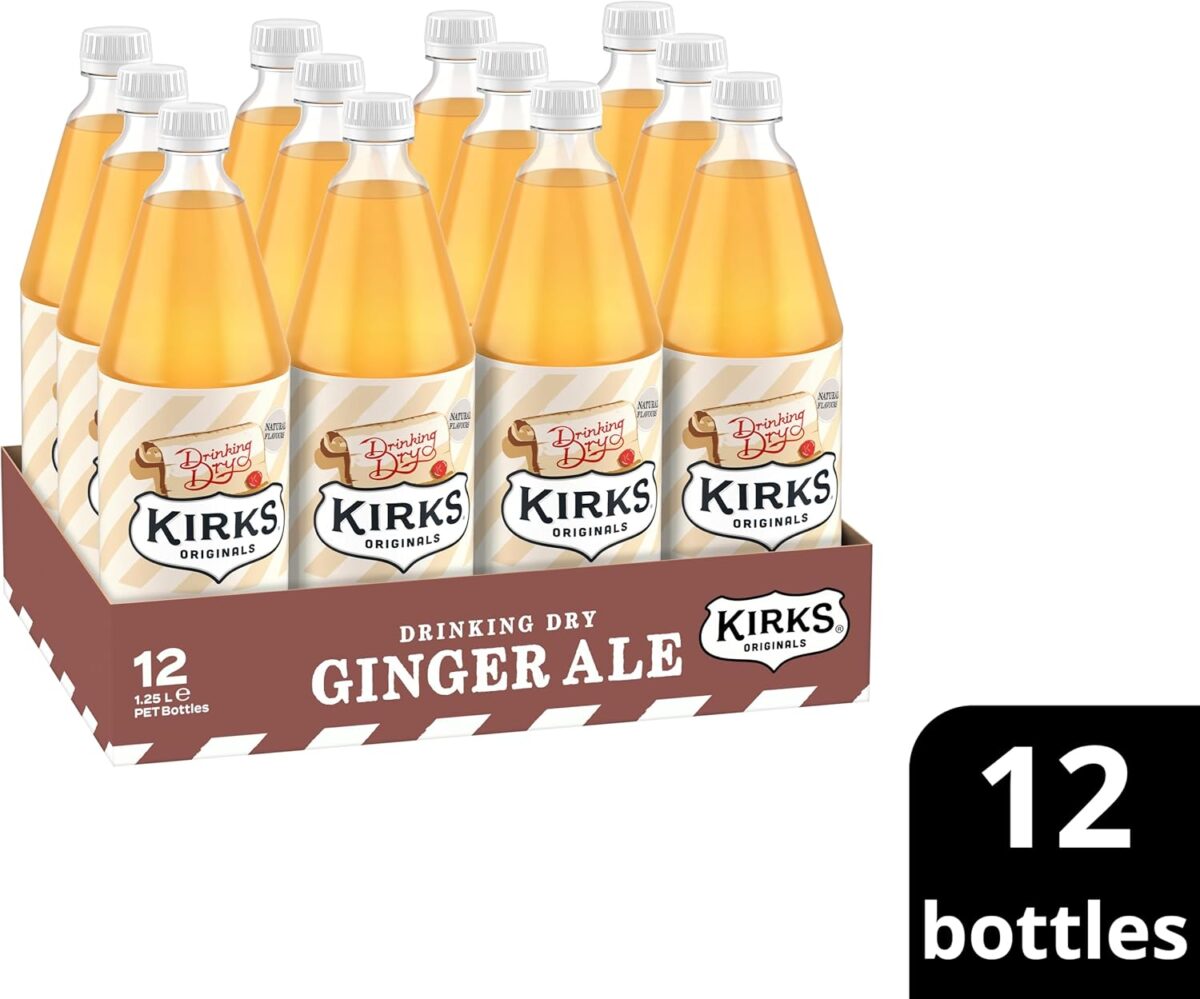 Kirks Dry Ginger Ale 12 x 1.25L [x2]