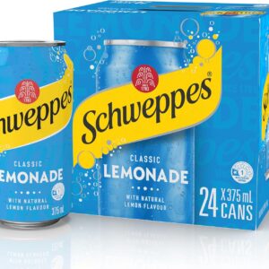 Schweppes Lemonade Soft Drink Can Pack of 24 [x2]