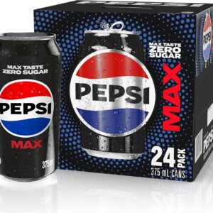 Pepsi Max No Sugar Soft Drink Cans 375 ml Pack of 24 [x3]