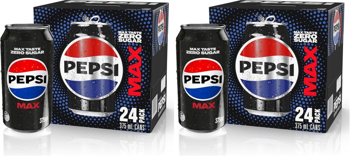 Pepsi Max No Sugar Soft Drink Cans 375 ml Pack of 24 [x3]