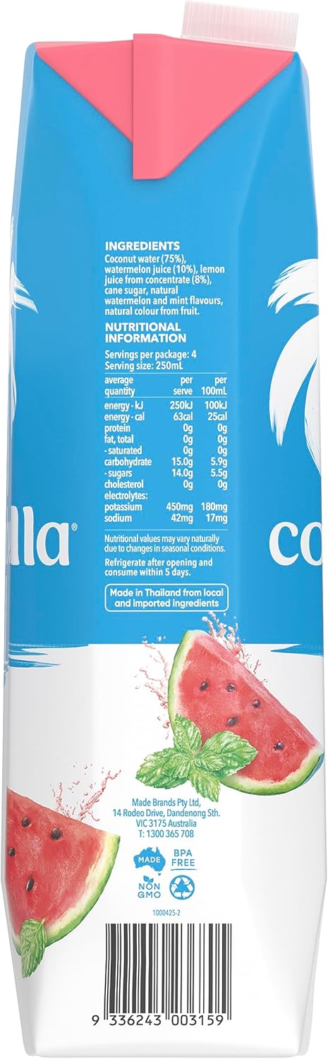 Cocobella Coconut Water & Watermelon Mint 6 X 1L [x4]