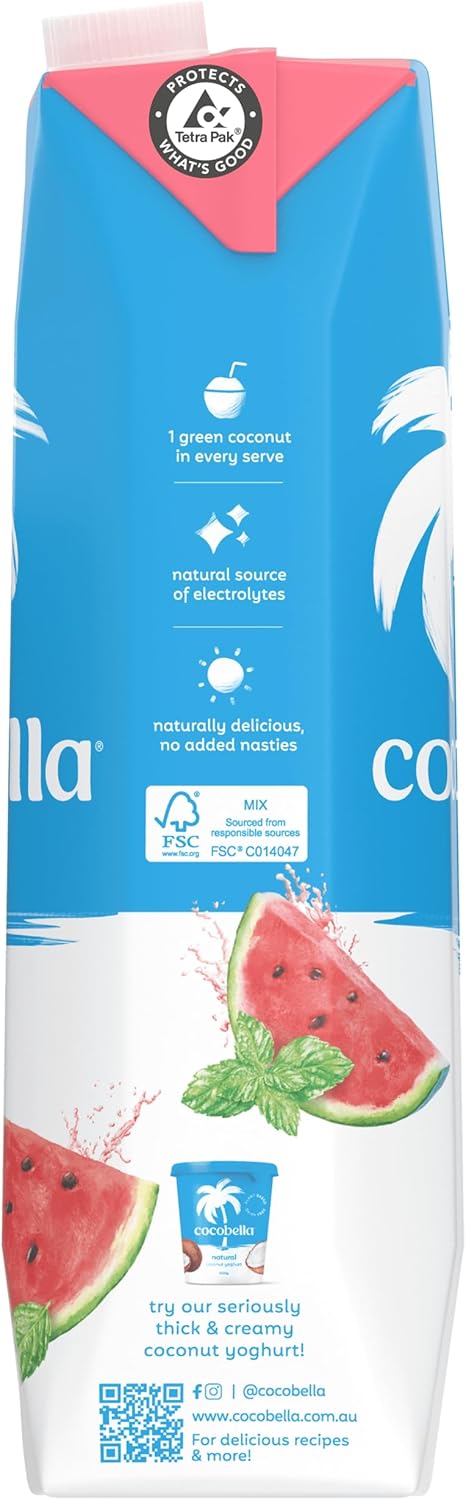 Cocobella Coconut Water & Watermelon Mint 6 X 1L [x4]