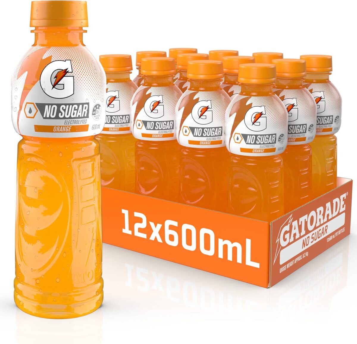 Gatorade No Sugar Orange Sports Drink 12 x 600ml [x3]
