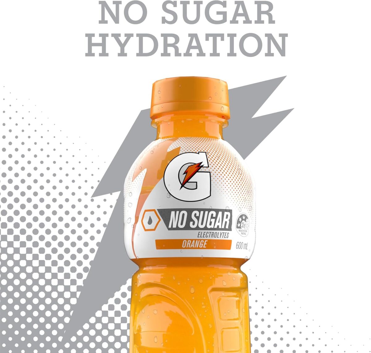 Gatorade No Sugar Orange Sports Drink 12 x 600ml [x3]
