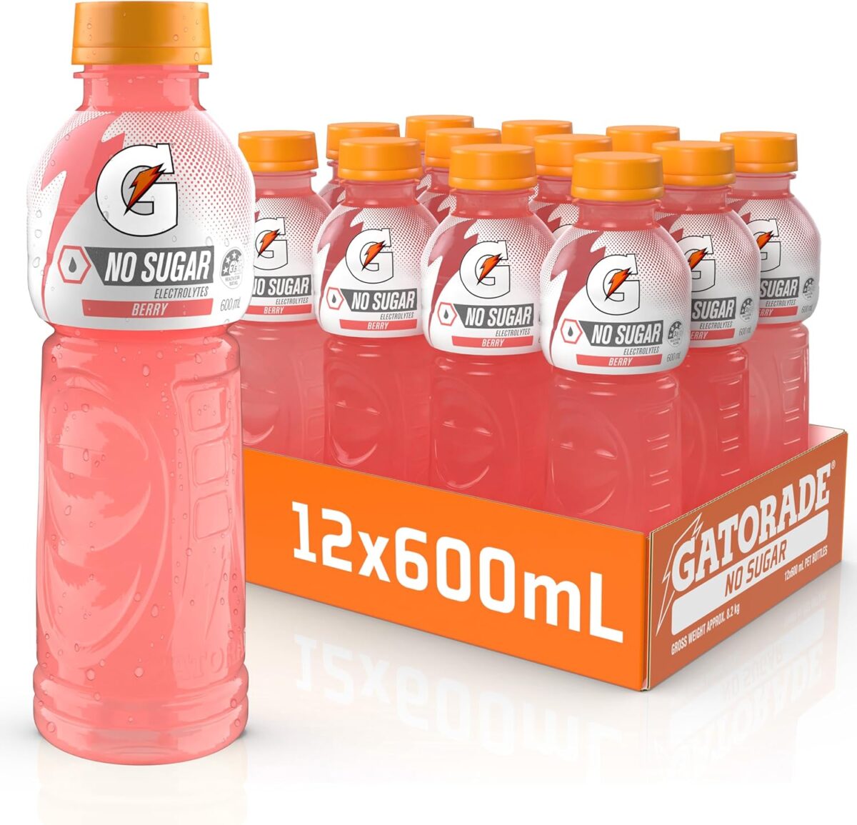 Gatorade No Sugar Berry Sports Drink 12 x 600ml [x3]
