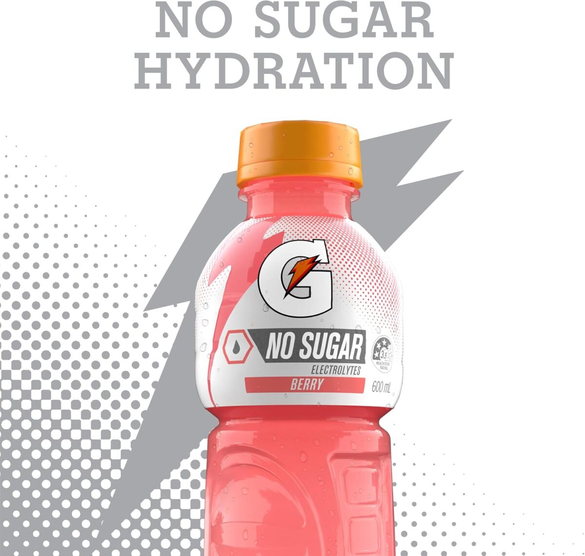 Gatorade No Sugar Berry Sports Drink 12 x 600ml [x3]