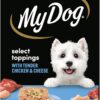 MY DOG Adult Wet Dog Food Chicken Supreme With Cheese Select Toppings 100g Tray, 36 Pack [x2]