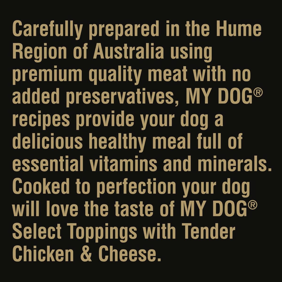 MY DOG Adult Wet Dog Food Chicken Supreme With Cheese Select Toppings 100g Tray, 36 Pack [x2]