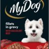 MY DOG Adult Wet Dog Food Chicken Supreme With Cheese Select Toppings 100g Tray, 36 Pack [x2]