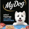 MY DOG Adult Wet Dog Food Chicken Supreme With Cheese Select Toppings 100g Tray, 36 Pack [x2]