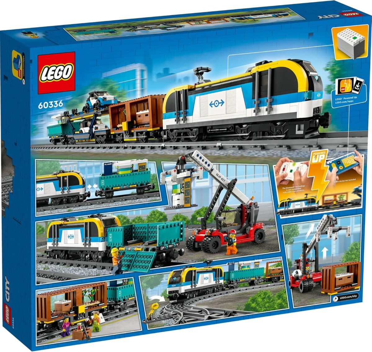 LEGO® City Freight Train Building Kit (1153 pcs) Powered Up Remote or App Controlled Toy Train Set with 33 Track Pieces, Locomotive, Flatcar, Open Wagon, for Kids Ages 7+ & Train Enthusiasts 60336 LEGO® City Freight Train Building Kit (1153 pcs) Powered Up Remote or App Controlled Toy Train Set with 33 Track Pieces, Locomotive, Flatcar, Open Wagon, for Kids Ages 7+ & Train Enthusiasts 60336