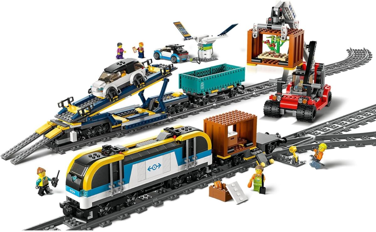 LEGO® City Freight Train Building Kit (1153 pcs) Powered Up Remote or App Controlled Toy Train Set with 33 Track Pieces, Locomotive, Flatcar, Open Wagon, for Kids Ages 7+ & Train Enthusiasts 60336 LEGO® City Freight Train Building Kit (1153 pcs) Powered Up Remote or App Controlled Toy Train Set with 33 Track Pieces, Locomotive, Flatcar, Open Wagon, for Kids Ages 7+ & Train Enthusiasts 60336