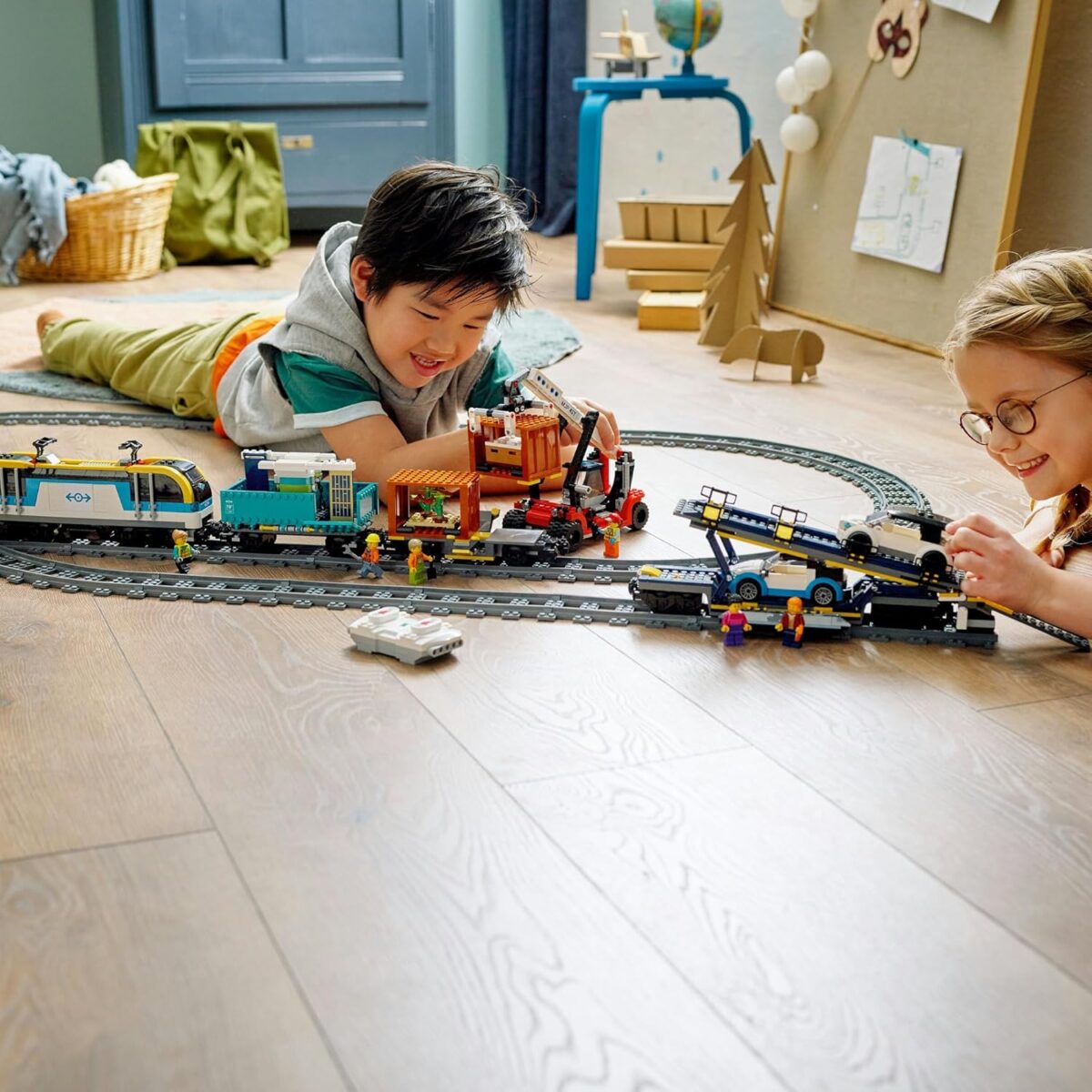 LEGO® City Freight Train Building Kit (1153 pcs) Powered Up Remote or App Controlled Toy Train Set with 33 Track Pieces, Locomotive, Flatcar, Open Wagon, for Kids Ages 7+ & Train Enthusiasts 60336 LEGO® City Freight Train Building Kit (1153 pcs) Powered Up Remote or App Controlled Toy Train Set with 33 Track Pieces, Locomotive, Flatcar, Open Wagon, for Kids Ages 7+ & Train Enthusiasts 60336