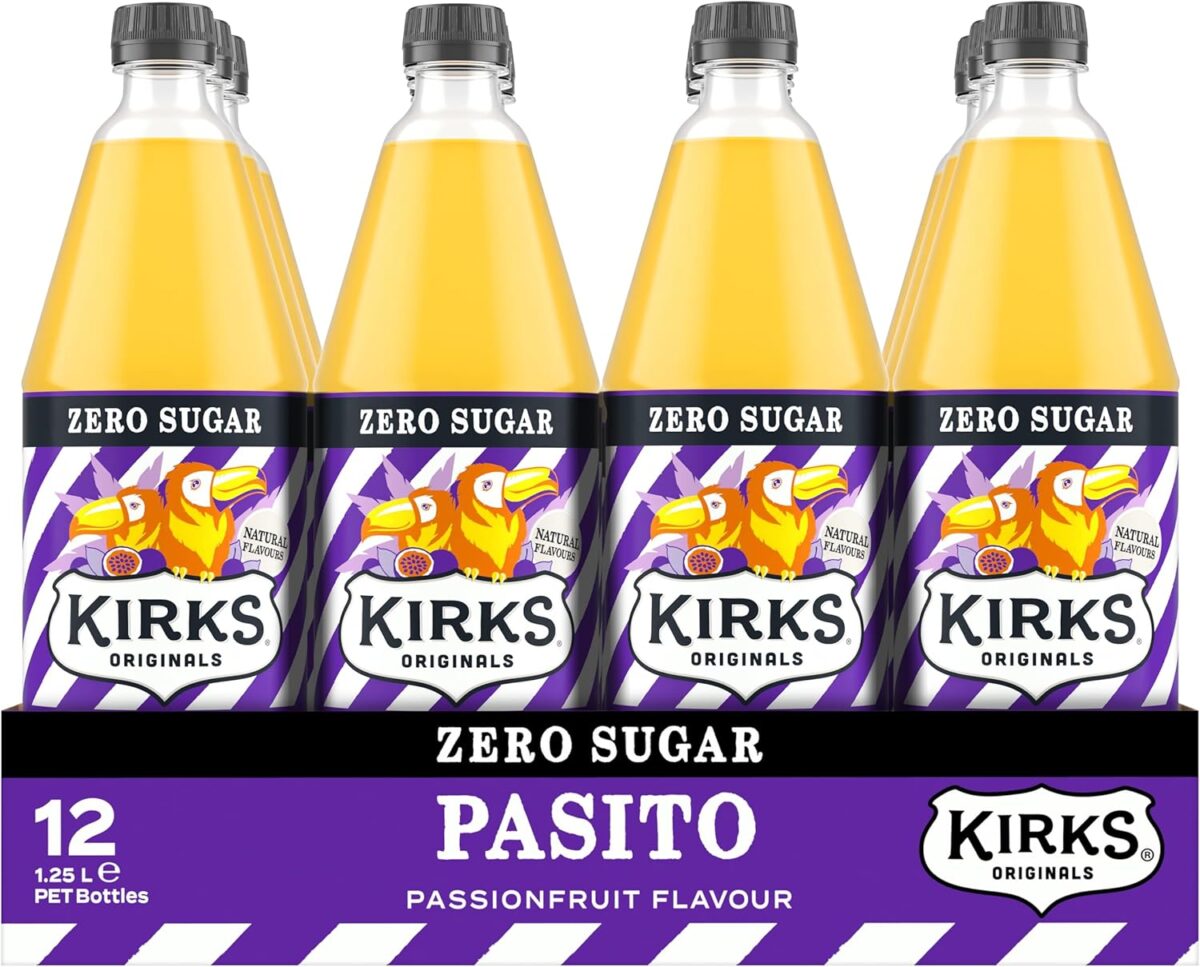 Kirks Pasito Zero Sugar Soft Drink 12 x 1.25L [x3]