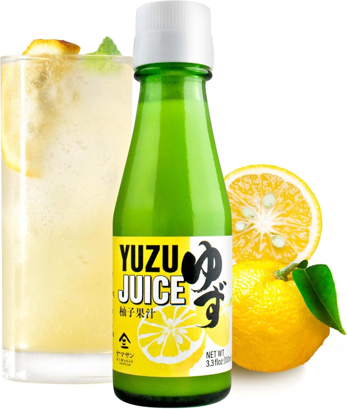 YAMASAN KYOTO UJI 100% Japanese Yuzu Juice 3.52 oz [x3]