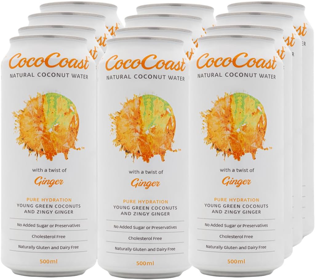 CocoCoast Natural Coconut Water 12 Pack of 500 ml [x3]