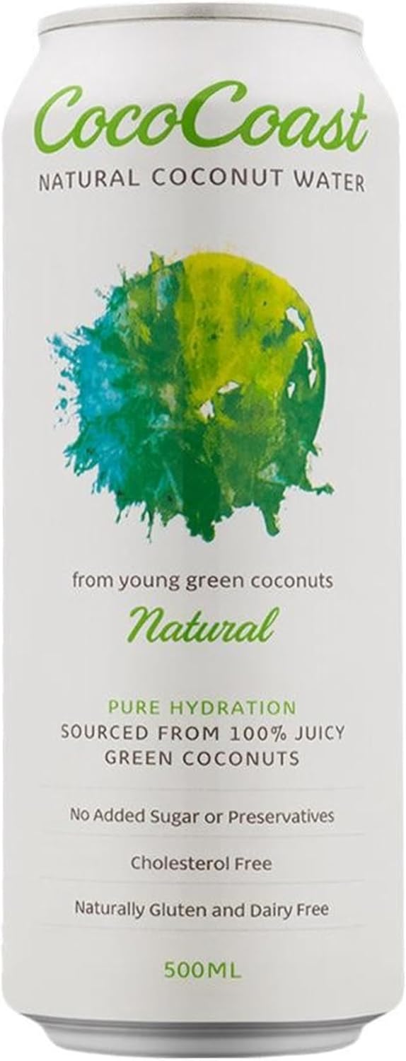 CocoCoast Natural Coconut Water 12 Pack of 500 ml [x3]