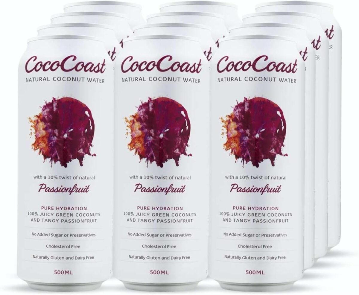 CocoCoast Natural Coconut Water 12 Pack of 500 ml [x3]