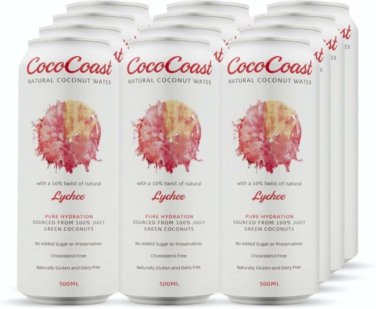 CocoCoast Natural Coconut Water 12 Pack of 500 ml [x3]