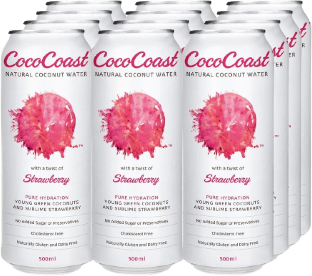 CocoCoast Natural Coconut Water 12 Pack of 500 ml [x3]