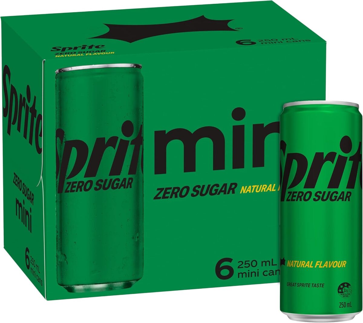 Sprite Zero Sugar Lemonade Soft Drink 6 x 250mL [x10]