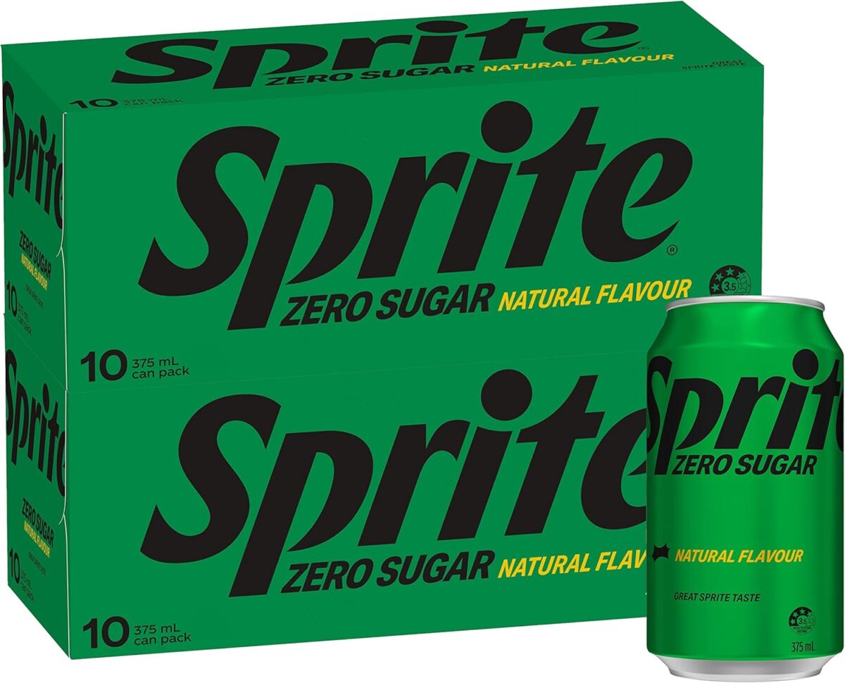 Sprite Zero Sugar Lemonade Soft Drink 6 x 250mL [x10]