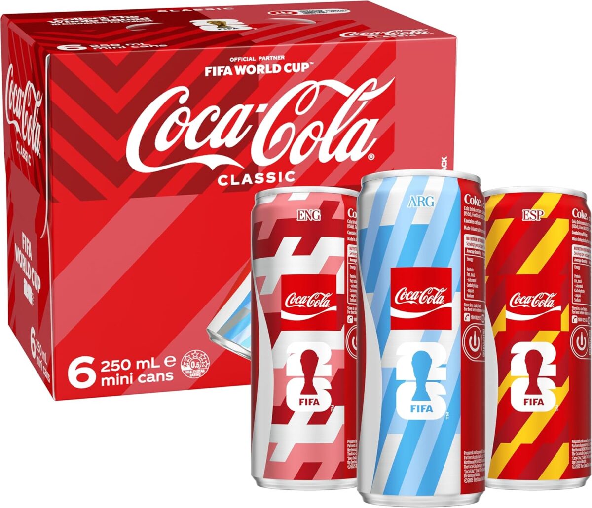 Coca-Cola Classic Soft Drink Mini Cans 6 x 250mL [x10]