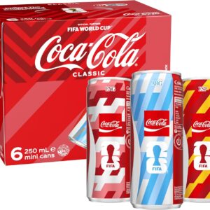 Coca-Cola Classic Soft Drink Mini Cans 6 x 250mL [x10]