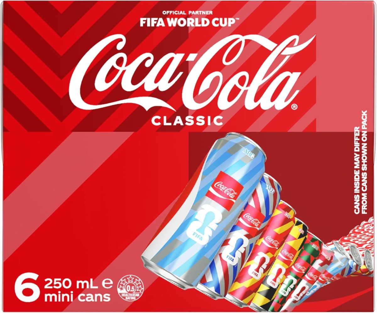 Coca-Cola Classic Soft Drink Mini Cans 6 x 250mL [x10]