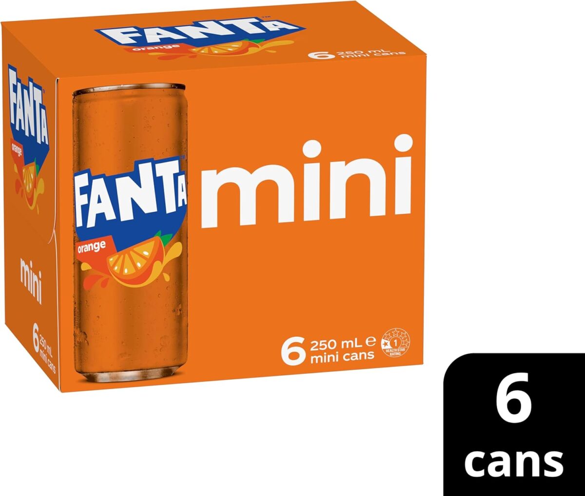 Fanta Orange Soft Drink Mini Cans 6 x 250mL [x10]