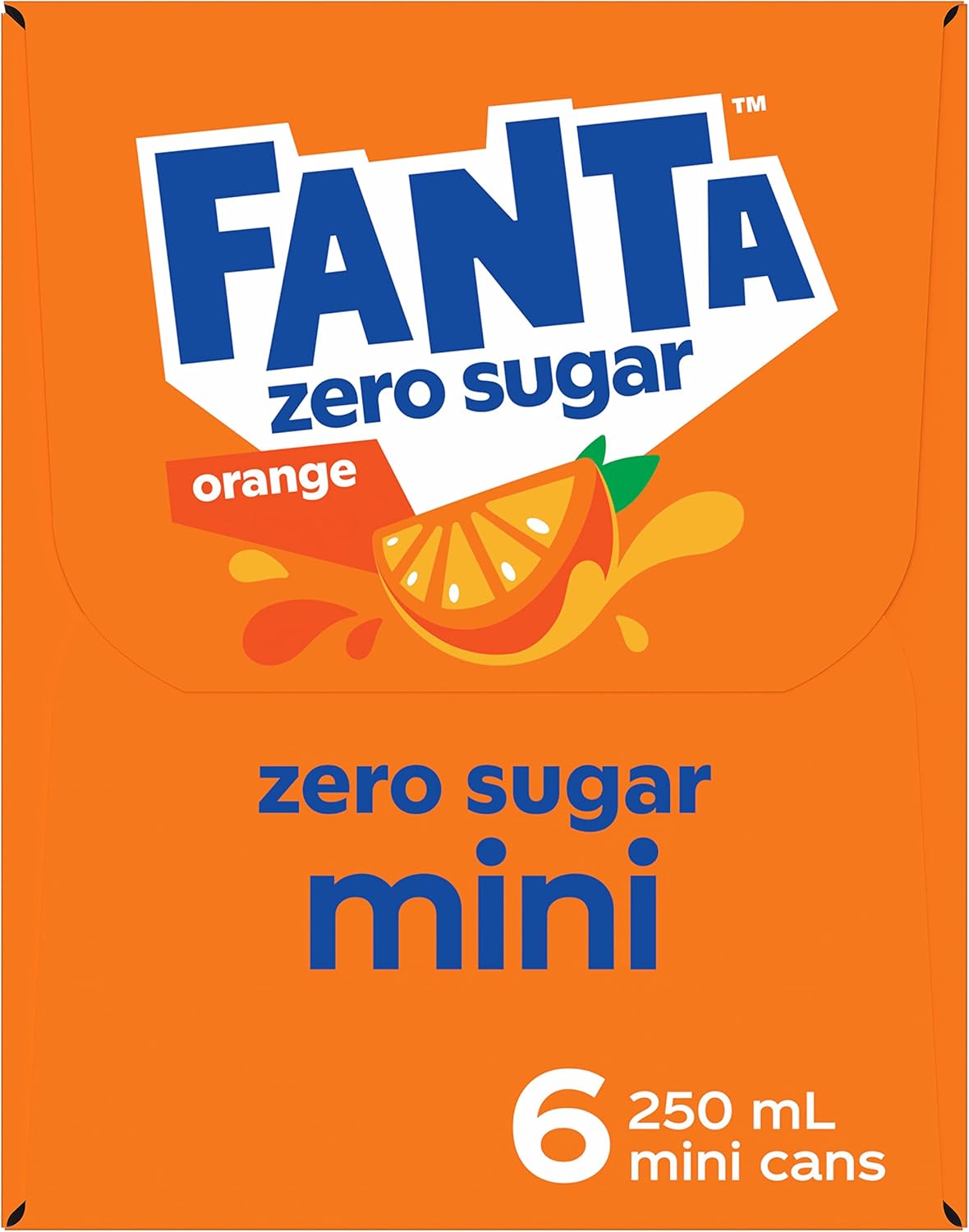 Fanta Orange Zero Sugar Soft Drink Mini Cans 6 x 250mL [x10]