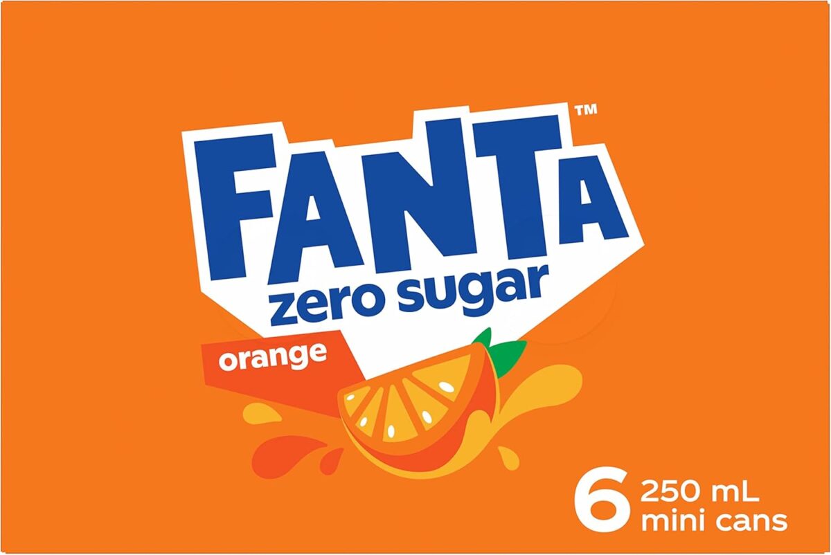 Fanta Orange Zero Sugar Soft Drink Mini Cans 6 x 250mL [x10]